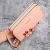 Nueva cartera larga con cremallera para mujer, monedero, bolso multifuncional para teléfono móvil, gran capacidad, tarjetero simple para múltiples tarjetas