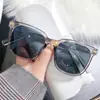 Óculos de Sol Fashion Coreano Estilo D 2025, Alta Qualidade Celebridade da Internet Xiaohongshu Proteção Solar de Rua Armação Quadrada Óculos de Sol Degradê