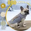 Nuevo chaleco de algodón a rayas patchwork transfronterizo para Bulldog Francés, chaleco cálido para perros pequeños y medianos, ropa para perros de otoño e invierno