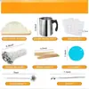 Herramientas para Manualidades DIY de Cera de Soya Olla para Verter Fabricación de Velas Soporte de Madera para Mecha Mechas de Cera de Soya