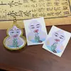 Gran Venta Tíbet Nepal Puro Pintado a Mano Thangka Tara Verde Buda Mano Loto Forma de Calabaza Núcleo de Tarjeta