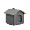Refugio para gatos de exterior para gatos callejeros, a prueba de viento e impermeable, apto para todas las estaciones, caseta para perros cerrada para mantener a los gatos callejeros calientes y protegidos del frío