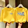 Camiseta de manga larga para niño, nueva marca de moda otoño 2026, top casual versátil de algodón puro para niños, para primavera y otoño
