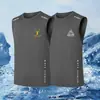 Camisa Sem Manga de Seda Gelada para Fitness de Verão para Homens, Camiseta Solta de Secagem Rápida Tamanho Grande para Corrida, Basquete, Treinamento Esportivo, Regata Moderna