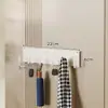 Estante de Almacenamiento Magnético Detrás de la Puerta, Caja de Almacenamiento para Pañuelos y Servilletas, Dispensador de Pañuelos Montado en la Pared, Cesta de Almacenamiento para Bolsas y Llaves para Entrada Sin Taladro
