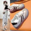 WS-W619 Zapatillas de Entrenamiento Alemanas de Suela Gruesa de Primavera para Mujer, Estilo Retro de Hong Kong, Nicho Popular, Versátiles, de Punta Redonda, Casual