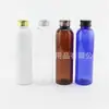 Botella de 150 ml con tapa de aluminio blanco, botella ámbar para cebo, botella para limpiador facial, botella de 150 ml para aceite esencial negro, botella de viaje para champú