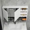 Gabinete de Espejo Inteligente para Baño Feng Shui Oculto con Espejo de Luz Secador de Pelo Multifuncional Estante de Almacenamiento Gabinete Integrado de Almacenamiento