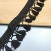 Todo el año en stock encaje de hilo de algodón puro blanco y negro con borlas colgantes de encaje accesorios de ropa DIY falda de mujer