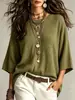 Colección Otoño 2026 Superventas de Amazon Suéter Cardigan de Punto de Color Sólido con Mangas Amplias Holgadas, Cuello Redondo Adelgazante para Mujer