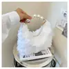 Bolso Bandolera de Cadena Estilo Hada China Bolso Floral Elegante Bolso de Cadena de Perlas Bolso Pequeño de Banquete Bolso de Mano para Mujer