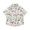 Camisetas de Manga Corta Divertidas con Dibujos Animados y Graffiti Estilo Hong Kong Veranieño para Hombres y Mujeres Estilo Dopamina Sueltas Dulces Florales Camisas Modernas