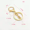 Llavero con cierre de mosquetón chapado en oro 18K14K, color fuerte y duradero, material DIY para muñecas hechas a mano, colgantes para bolsos de ganchillo, cierre de ocho con cadena