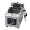 Estufa de Fritura Tipo Elevador Comercial Qianmai, Freidora Eléctrica de Escritorio Multifuncional Totalmente Automática de un Solo Cilindro para Churros y Snacks