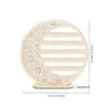 Soporte Redondo de Madera para Pendientes Estilo Retro Creativo, Soporte Decorativo para Joyería Estilo Rústico de Granja, Artesanía de Madera con Flor Hueca