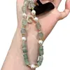 Cristal de Cabello Negro Amatista Natural Aventurina Amazonita Qiaoen para Atraer Riqueza, Regalo para Ancianos, Regalo para Mejores Amigas, Cadena para Teléfono Móvil al por Mayor