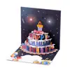 Estilo ins creativo nuevo colorido fuegos artificiales florecen pastel de cumpleaños música tarjeta 3D tarjeta de felicitación tallado en papel fabricantes