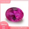 3 # Rubi de Corindo Vermelho Wuzhou com Cera Inserida Pedra Solta Joias DIY Atacado Oval em Forma de Ovo Gema Artificial