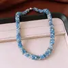 Collar de Cuentas Ovaladas Geométricas Dopamina para Mujer, Cadena para Clavícula Moderna y Versátil, Joyería de Lujo Ligero y de Alta Gama