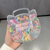 Nuevo set de caja de regalo con coletero y pinzas para el pelo para niñas, cuerda para el pelo dulce de macarrón, pinzas lindas, set de caja de regalo de accesorios para el pelo