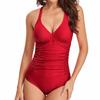 Traje de baño sexy de una pieza con espalda cruzada sin espalda al por mayor de fábrica para damas europeo y americano con triángulo que cubre el vientre, traje de baño de una pieza de talla grande