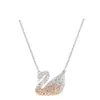 Versión Alta Collar Cisne Shijia para Mujer Cisne Degradado Blanco y Negro Elementos de Corazón Palpitante Cadena de Clavícula de Cristal Lote de Fabricante