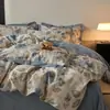 Nuevo Modelo 2026 Juego de Cuatro Piezas Engrosado de Algodón Puro Cepillado, Algodón 100% de Alto Hilo Cepillado Activo, Amigable con la Piel para Dormir Desnudo, Incluye Funda de Edredón y Funda de Almohada