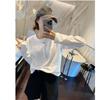 2025 Primavera Nuevo Estilo Coreano Algodón Un Botón Blanco Manga Larga Camiseta Holgada para Mujer Estilo Muy Simple Camiseta Blanca Trendy