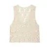 Ropa Europea y Americana Transfronteriza para Mujer INS Celebridad de Internet Estilo Popular Moda Chaleco de Punto Hueco