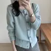 Estilo Coreano Estilo Chanel Design de Botão com Laço Suéter Cardigan Macio e Ceroso Outono e Inverno Nova Era Redutor de Idade Manga Longa Gola Redonda Top