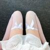Meias Argyle Lolita Brancas com Laço Acima do Joelho, Meias-Calça Lolita, Meias Lolita Modeladoras Femininas para Primavera e Outono