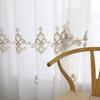 Cortina de estilo europeo de hilo blanco fresco pequeño, cortina de semisombra, cortina de partición de hilo bordado, cortina de pantalla de ventana bordada, producto terminado