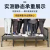 Cama de acero y madera para un solo ocupante, cama sencilla, esencial para la siesta, cama de campaña plegable, cama para siesta en dormitorio, cama con estructura de hierro para adultos