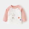 Ropa de otoño para bebé, ropa interior retro de algodón puro para el hogar, camiseta básica con hombros descubiertos para niños