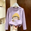 Camiseta de manga larga para niña para primavera y otoño 2026, nuevo estilo elegante para bebés, camiseta básica de algodón para niños, top casual de otoño