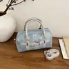 Nova Bolsa Quadrada Pequena de Jeans de Nicho 2026 para Mulheres Bolsa de Mão Versátil Bolsa de Ombro Estilo Retrô Bolsa de Ombro Único