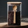 Frasco de Vidrio Cuadrado para Almacenamiento con Cuchara para Venta al por Mayor por Fabricante, Frasco Sellado para Granos de Café, Frasco Sellado para Almacenamiento de Condimentos de Cocina