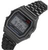 Reloj electrónico de bloque con correa de aleación y plástico retro.