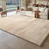 Tapete para Sala de Estar Estilo Wabi-Sabi, Cor Creme, Não Lavável, Limpável com Pano, Tapete de Grande Área para Sofá e Mesa de Centro, Tapete de Piso Fácil de Cuidar, Tapete para Piso de Quarto