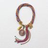 Pulsera de hilo de algodón multicolor estilo Xizang tejida a mano, cuerda de pulsera, cuerda de mano thangka de cinco maestros estilo Xizang