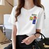 Camiseta Feminina de Algodão Puro Manga Curta Estilo Novo de Verão Tamanho Grande Solta Versátil Meia-manga Camiseta Branca Feminina Top Tendência ins