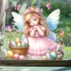 Pegatinas Estáticas de Pascua al por Mayor Transfronterizas Nuevas Mariposa Sueño Ángel Pegatinas Ventana de Sala Vidrio Decorativas de PVC
