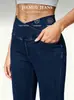 Venta Directa desde la Fábrica de Origen a Europa y América, Pantalones Acampanados de Mezclilla Elástica de Tiro Alto, Control de Abdomen, Corte Ajustado, Realzan la Altura, Dropshipping Transfronterizo de Amazon