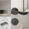 Cerradura de puerta de madera maciza con ventosa magnética, silenciosa, universal, negra, para interiores y dormitorios.