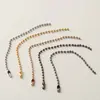 Cadena de Hilo de Hierro de 2.4 mm Cadena de Perlas Redondas Color Bronce Negro Pistola Cadena para Etiqueta Etiqueta para Zapato Bolsas Accesorios para Manualidades Niquelados