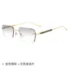 Gafas Sin Montura Ultraligeras de Titanio Puro para Hombre, Luz Azul Antirreflejante, Fotocromáticas, Graduación Personalizable, Gafas Decorativas Negras Sin Graduación