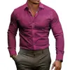 Camisa masculina de manga longa para comércio exterior transfronteiriço com estampa digital xadrez de bolinhas casual business com colarinho