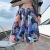 Pantalones cortos de playa para hombre, bañadores finos de verano de secado rápido, pantalones cortos grandes estampados de moda, pantalones de pijama sueltos, pantalones casuales recortados