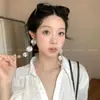 Pendientes de Aro Estrella Azul Hielo Menta Nueva Tendencia Pendientes Únicos con Borla de Mariposa Joyería