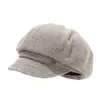 Gorra Octagonal con Textura Retro para Mujer Otoño/Invierno Insignia Redonda de Metal Visera Corta Gorra de Periodista Temperamento Artístico Hace que la Cara Parezca Más Pequeña Gorra de Pintor